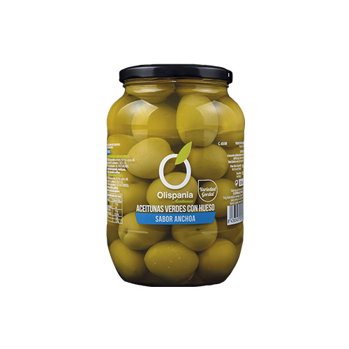 Olives gordal sabor anxova 400 grs Olispania