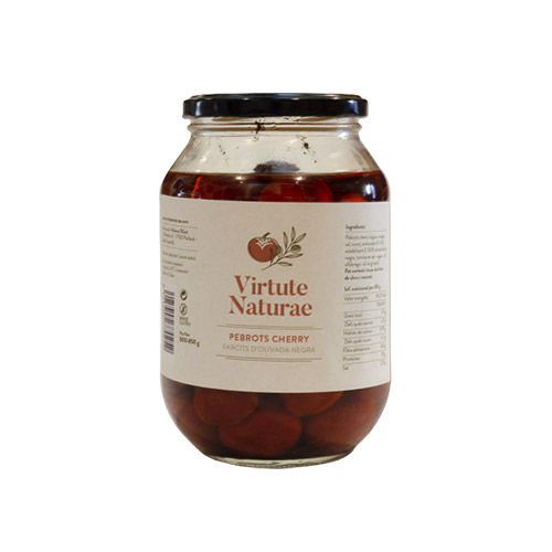 Pebrots cherry olivada 840 grs Virtute Naturae