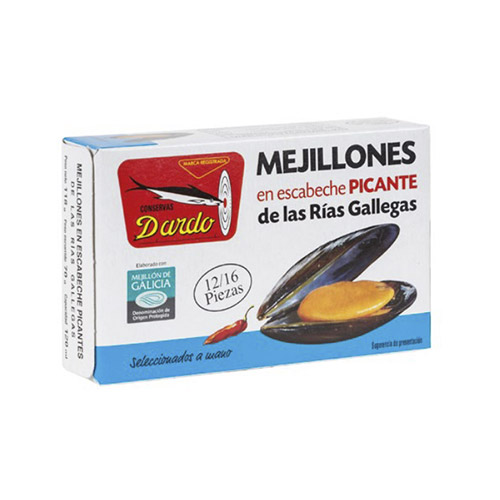MEJILLONES ESCABECHE PICANTES R.GALLEGAS 12/16 OL-120 DARDO